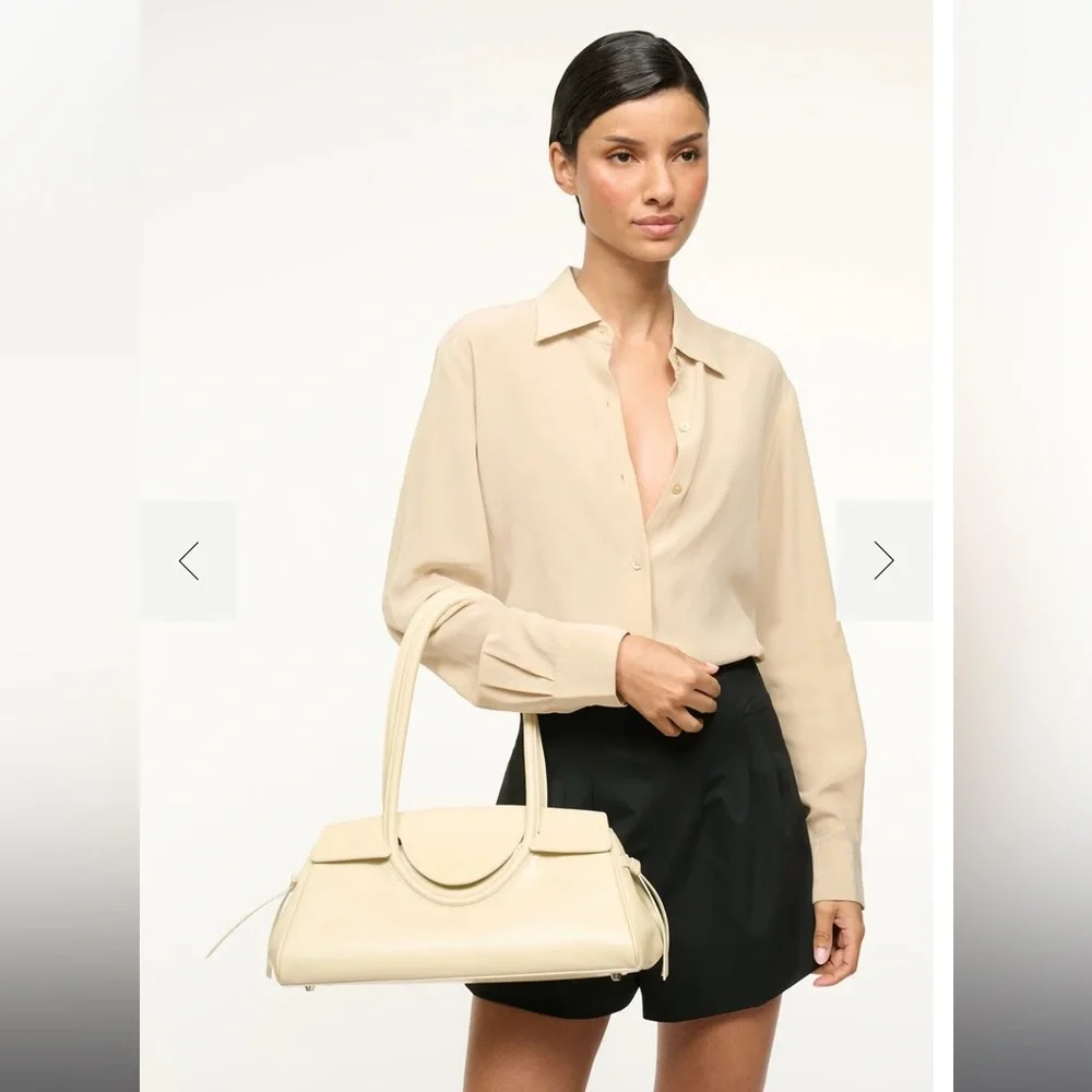 STAUD Cream Leather Shoulder Bag - Picture 2 of 11